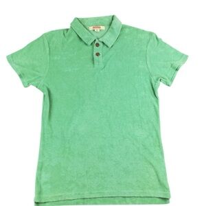 NEW Birdwell Beach Britches Men’s Terry Polo Shirt Green Size Medium